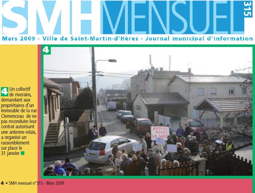 Journal SMH de la ville
sur la manifestation rue Clmenceau